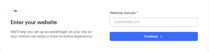 Screenshot of enter website