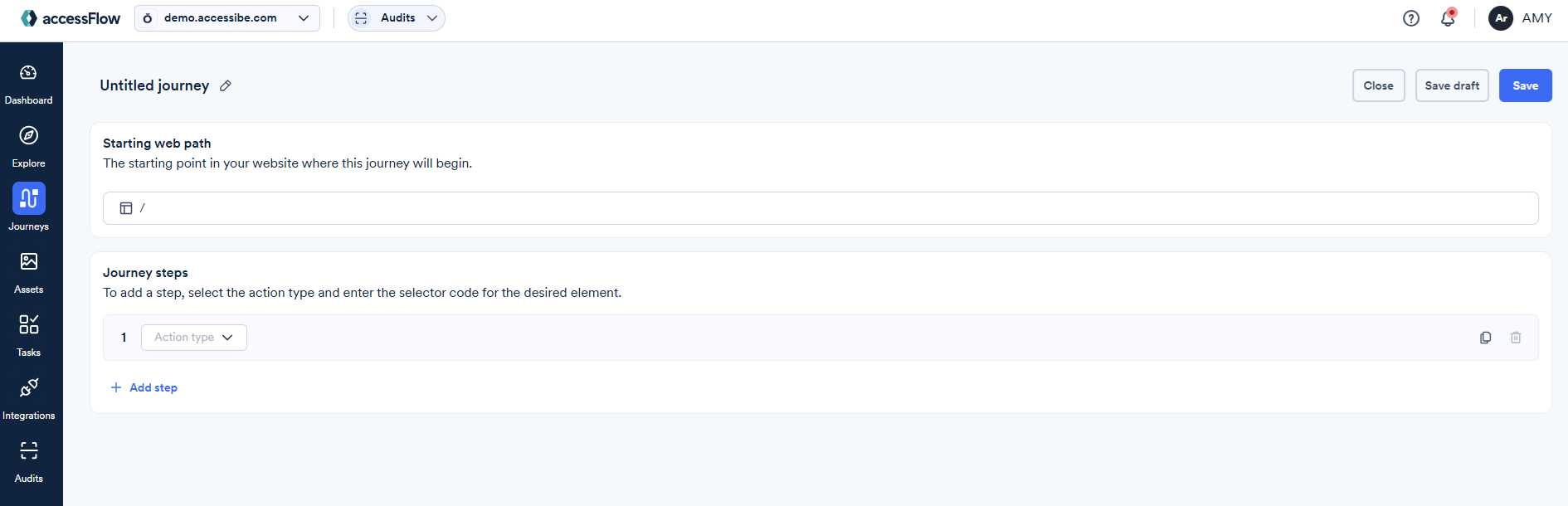 Screenshot of create manually