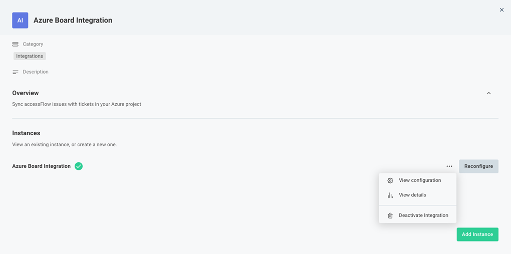 Screenshot of deactivate integration