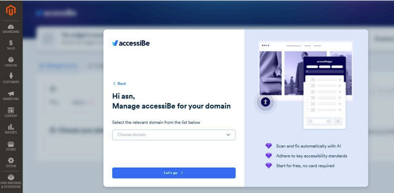 Screenshot of select domain