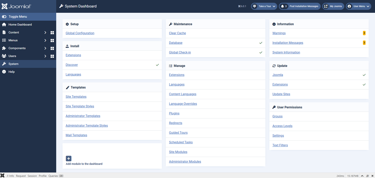 Screenshot of install extension