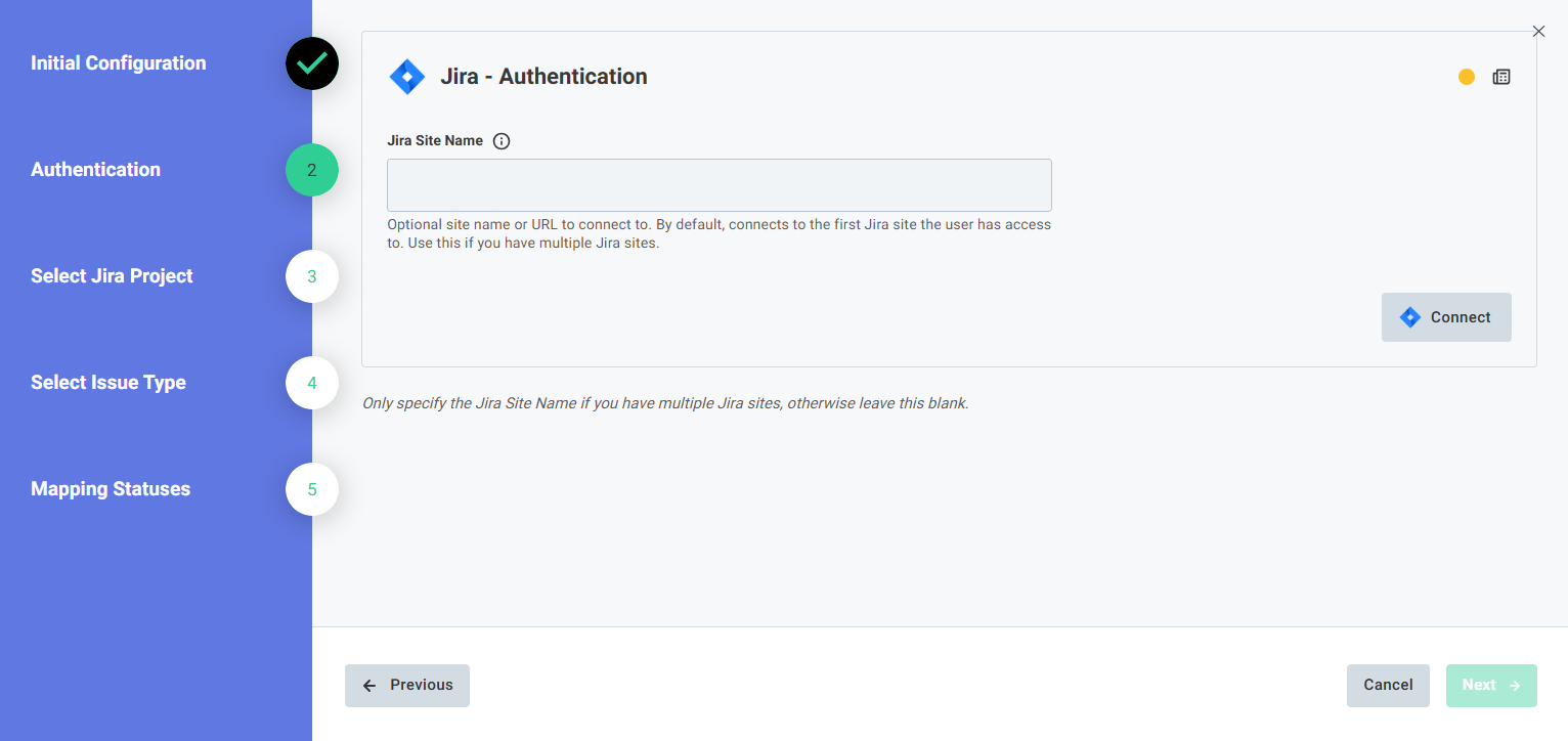 Screenshot of Jira authentication