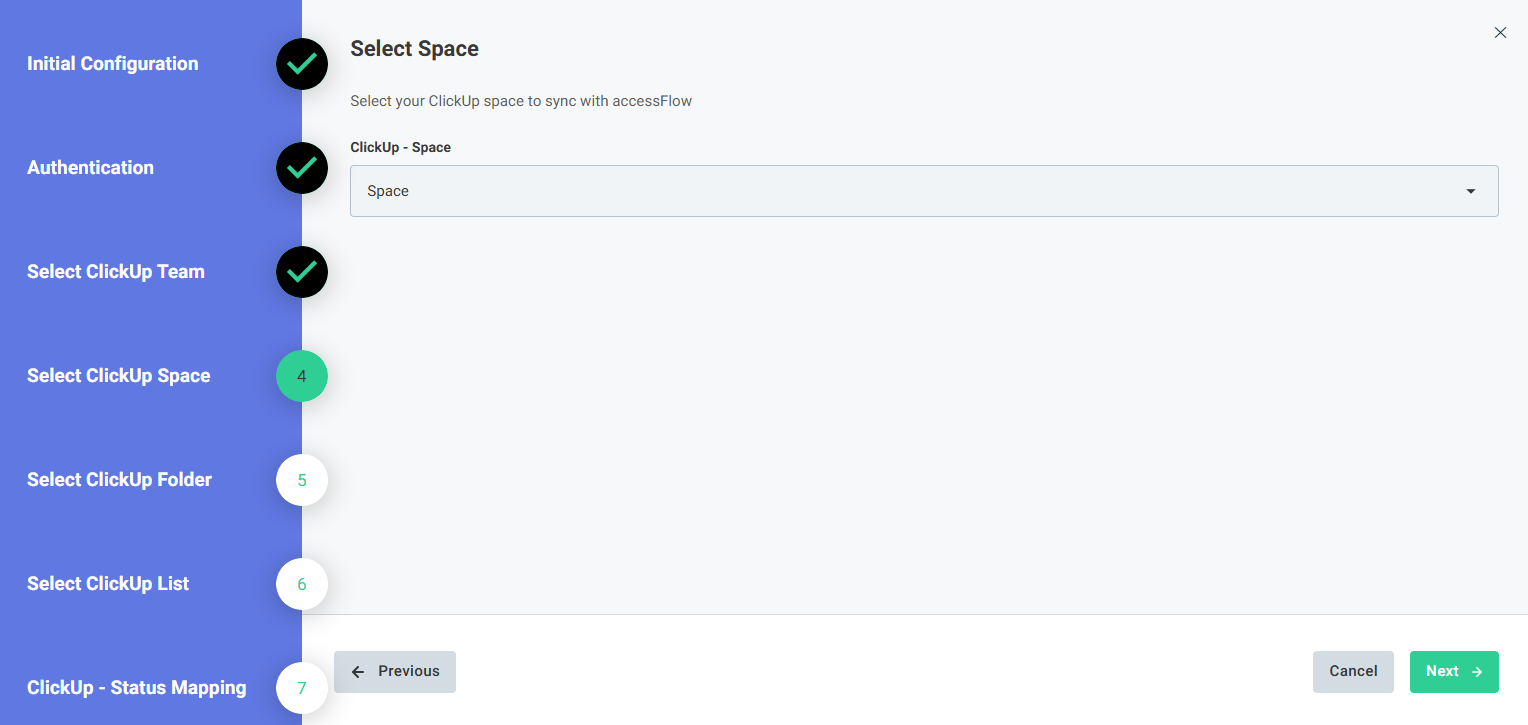 Screenshot of select space