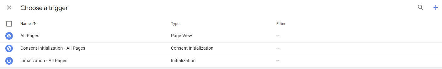 Screenshot of triggering block