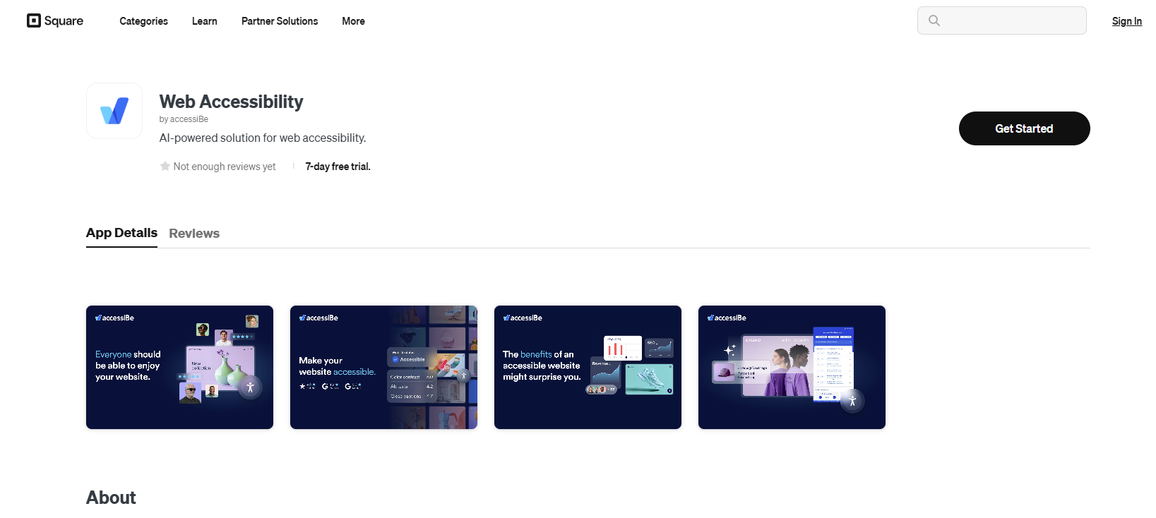 Screenshot of square app