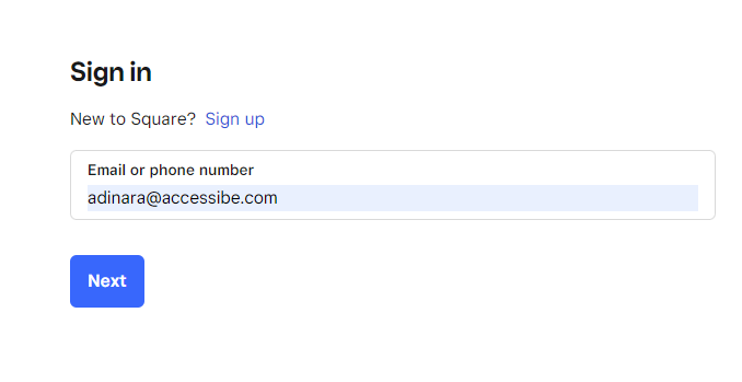 Screenshot of square sign in